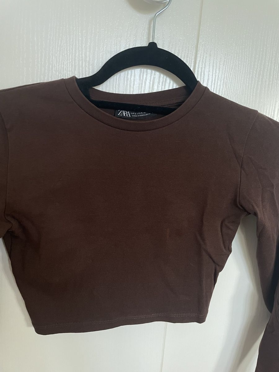 Zara Top: Haut court ZARA marron, taille S – Usato da Châtelaine venduto da nan_j75j 2