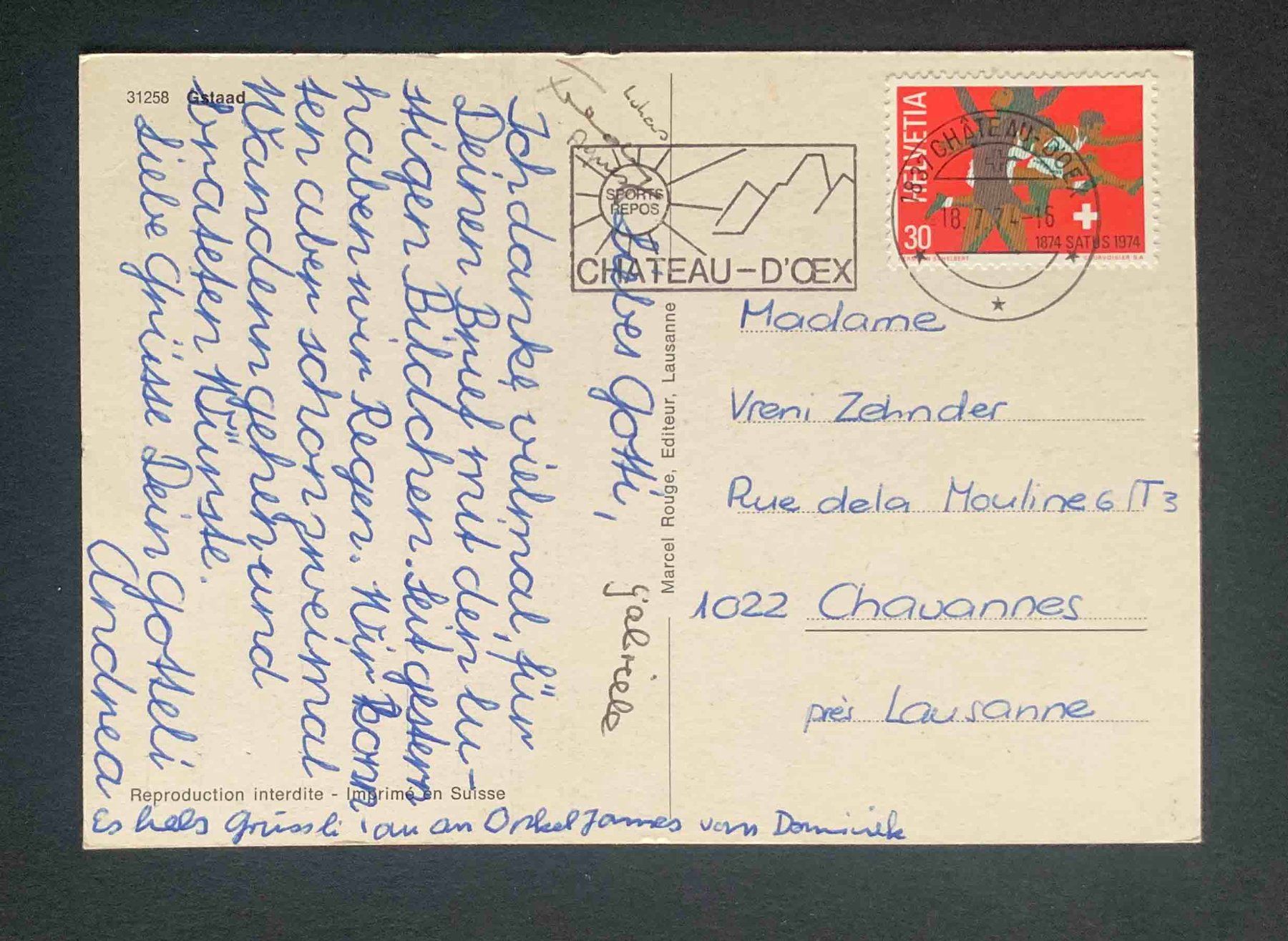 Cartoline postali: AK Gstaad – Usato da Goldau venduto da artelier1 1