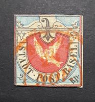 Basler Taube SBK 8a mit Abart verschobener Blaudruck