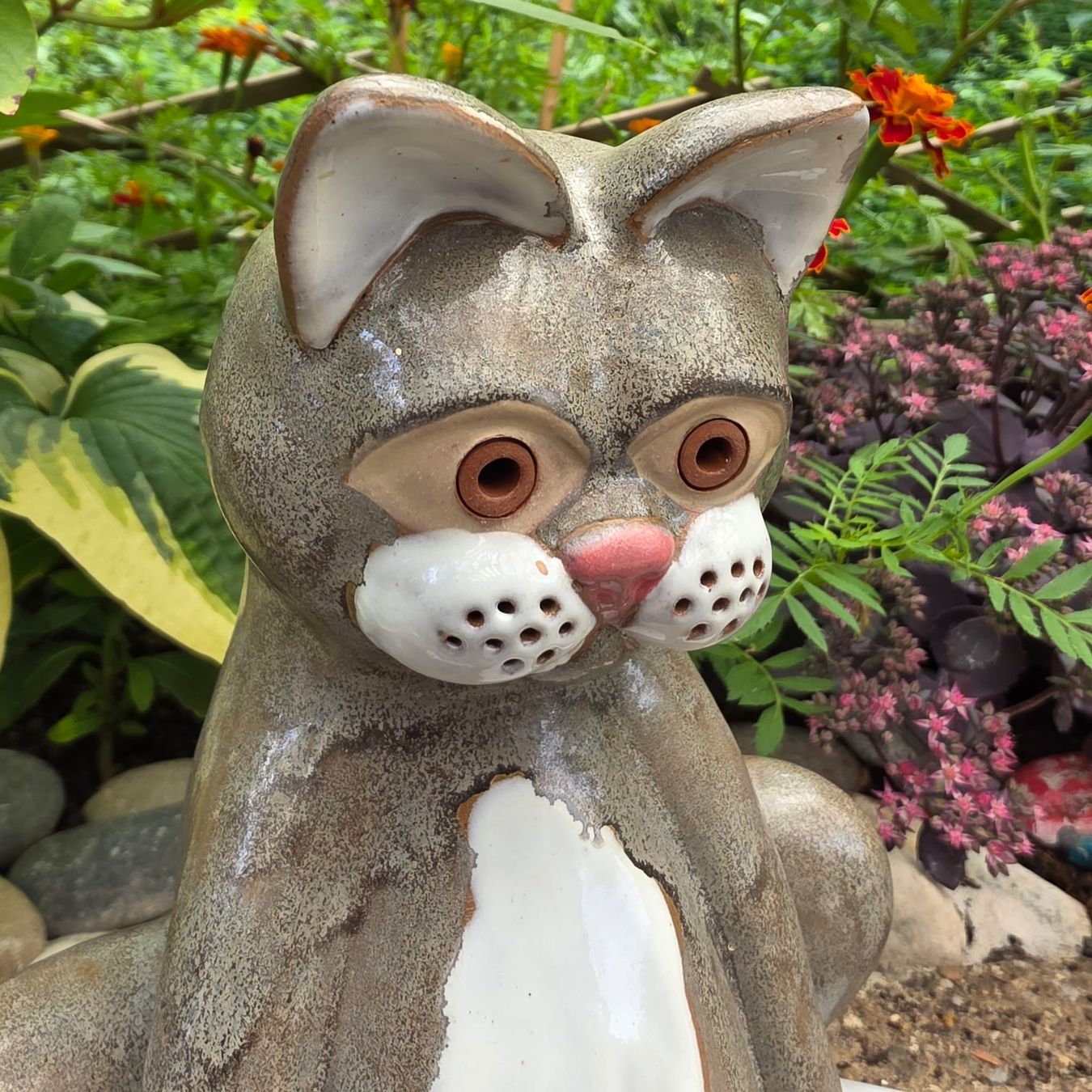 Statuette: Keramik Katze Garten Deko Tierfigur – Nuovo (secondo la descrizione) da Rheinsulz venduto da Dred 2