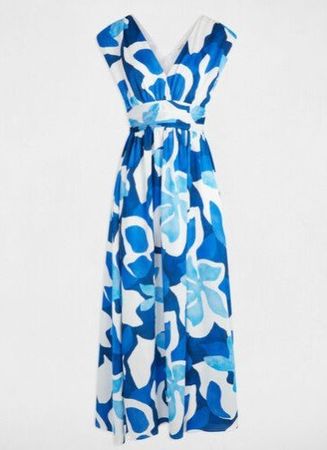 Langes gerades bedrucktes damen Kleid mehrfarbig Grösse 34