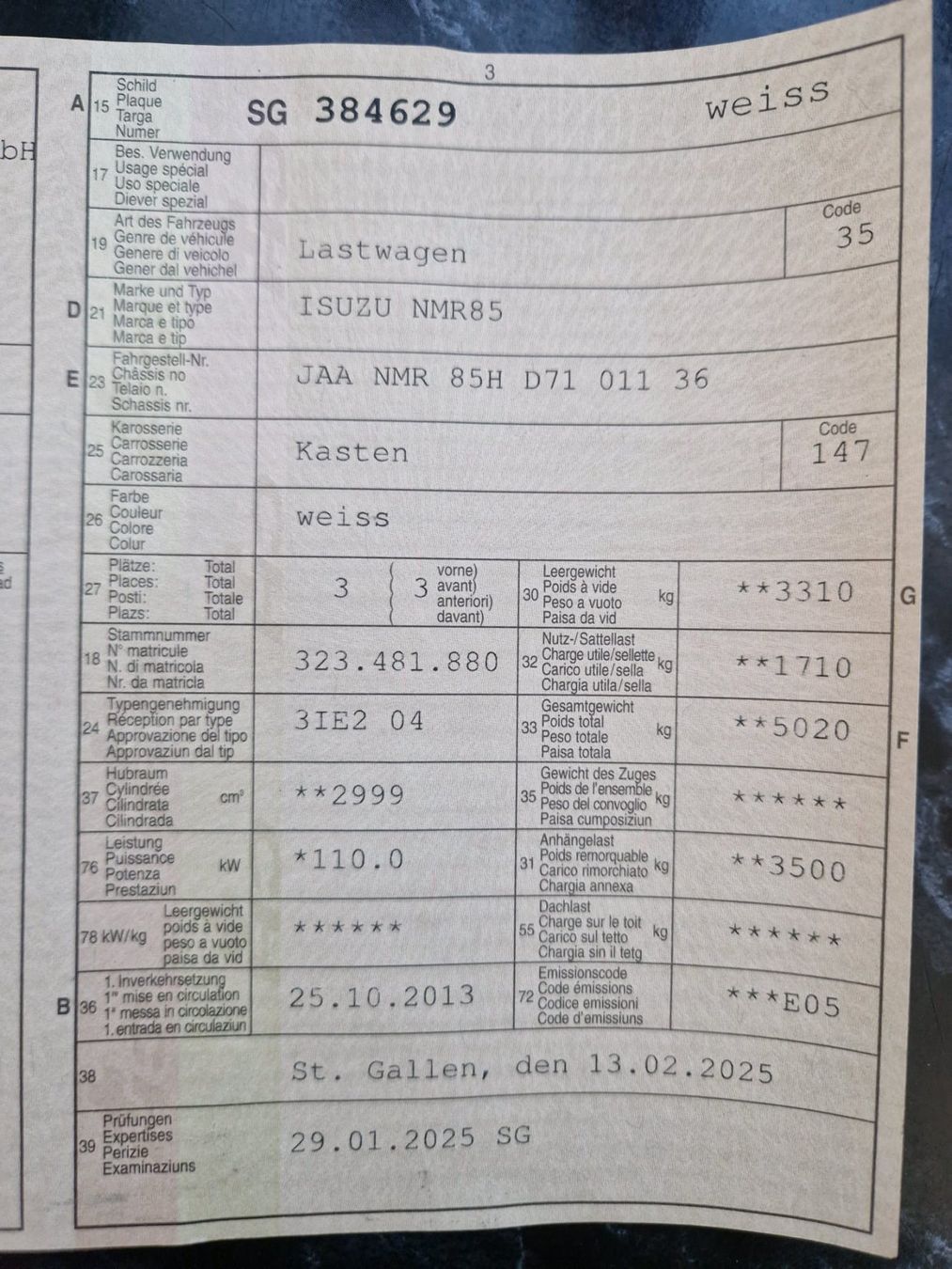 Isuzu Veicoli commerciali: Isuzu NMR 85 / 5000kg – Usato da Lütisburg-Station venduto da Egli-Landmaschinen 6