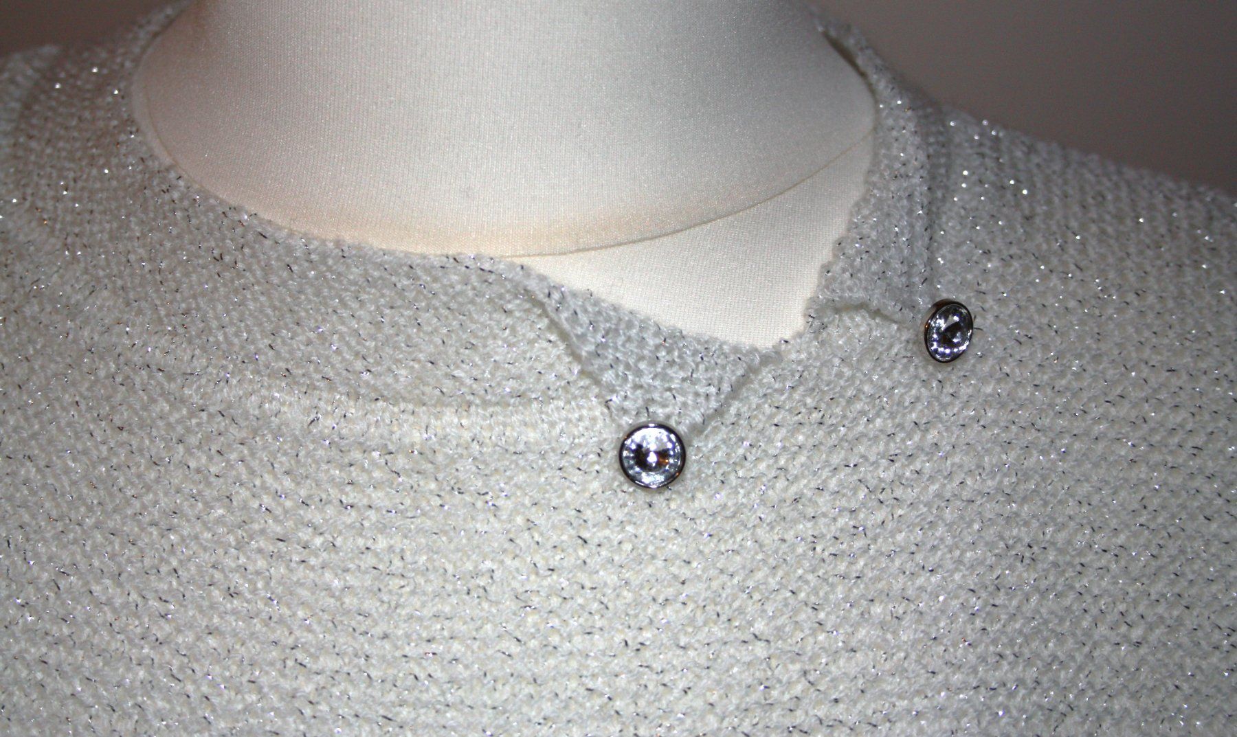 Maglioni & Felpe: Pullover Kurzarm weiss - silber Handmade Gr. XL  NEU – Nuovo (secondo la descrizione) da Flüelen venduto da Diversicum-Curvy 3