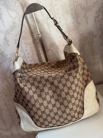 Gucci Monogram Medium Charlotte Hobo Off White