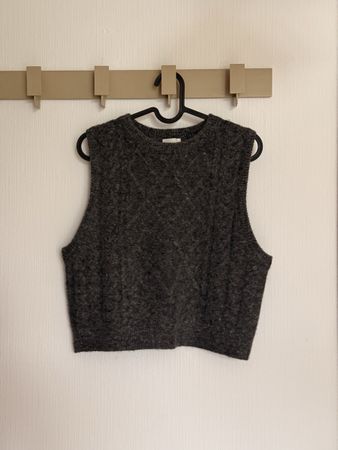 Gilet sans manches gris chiné