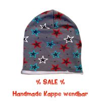 Handmade KAPPE Beanie wendbar grau mit Sternen