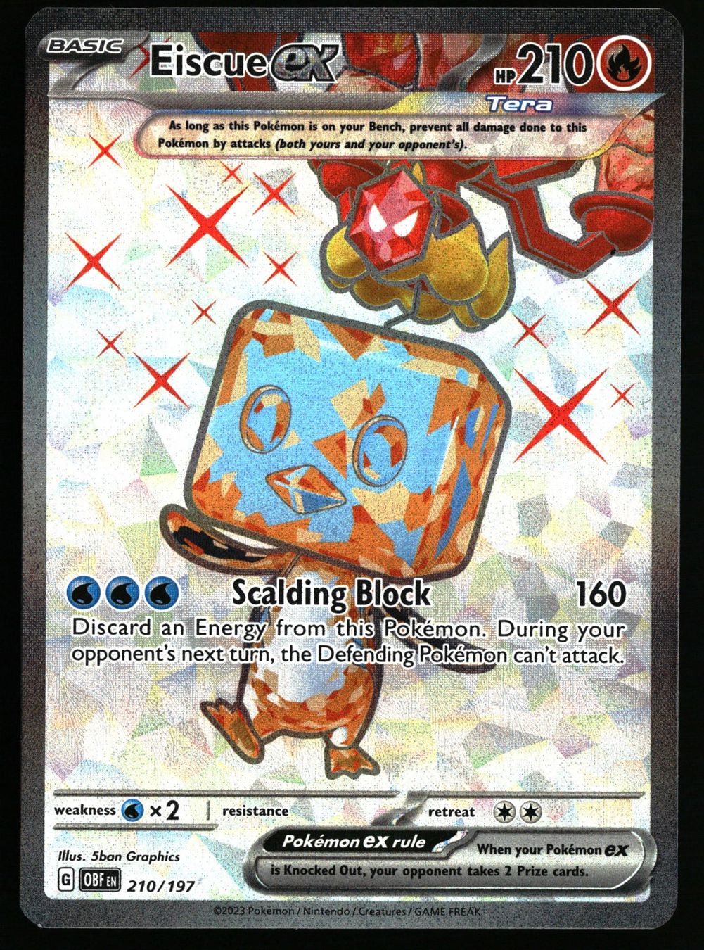 Pokémon Carte collezionabili: Eiscue ex #210 Pokemon Obsidian Flames – Usato da Feuerthalen venduto da Plazatoys