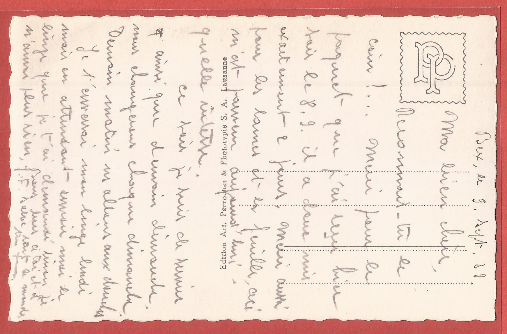 Cartoline postali: Chalets de Javernaz bei Bex - 1939 – Usato da Fislisbach venduto da Porano 1