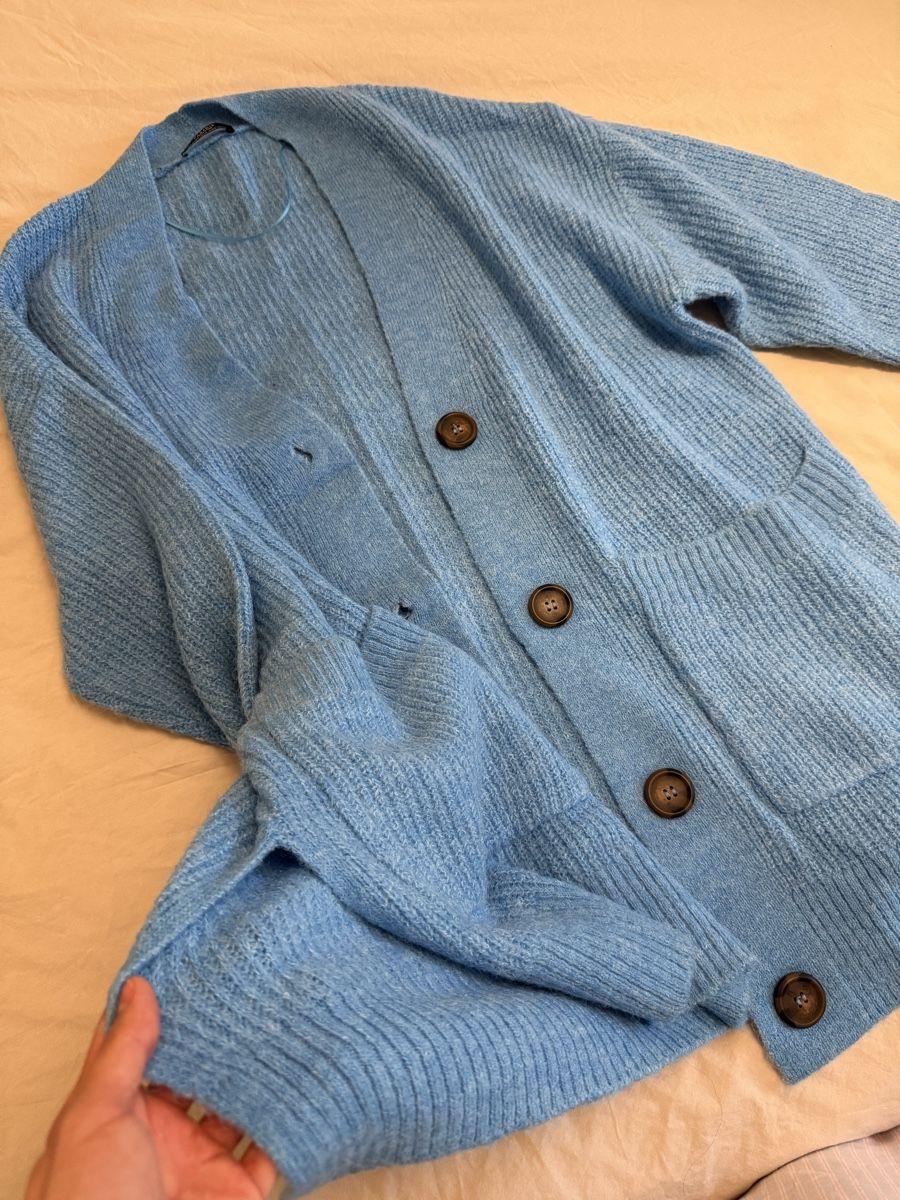 Jacken: Cardigan long maille bleu taille unique, jamais utilisé – Neu und originalverpackt aus Genève von van_yjj2 3