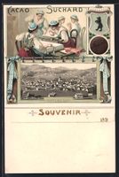 Litho Appenzell, Ortsansicht, Frauen bei