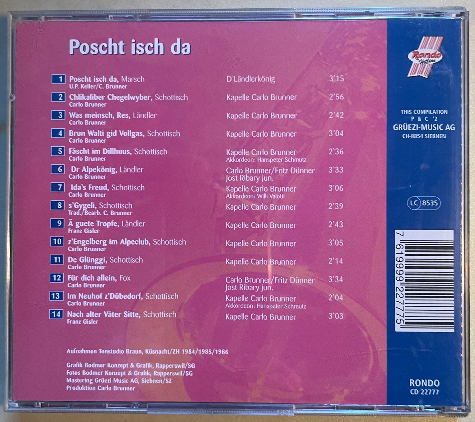 CD: Carlo Brunner - Poscht isch da – Usato da Brunnen venduto da Barfly5 1