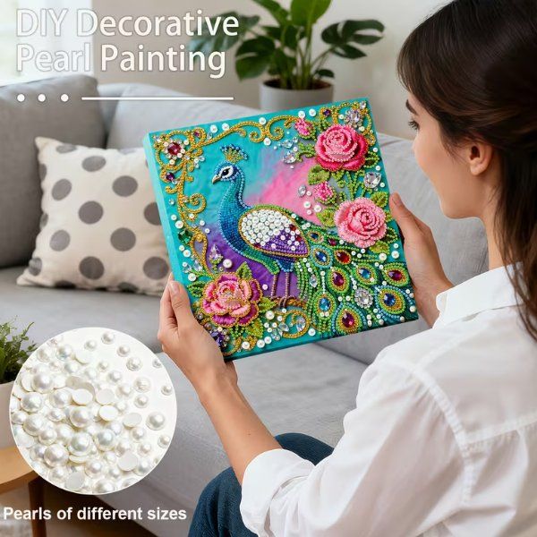 Kit bricolage: Diamond Painting Pfau-17-Brahmen-526 – Nuovo e nell'imballaggio originale da Obergösgen venduto da Diydiamant 2