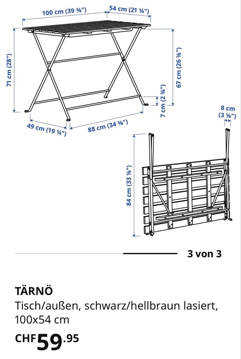 Tavoli: Gartentisch Ikea – Nuovo (secondo la descrizione) da Uster venduto da tahu72 4