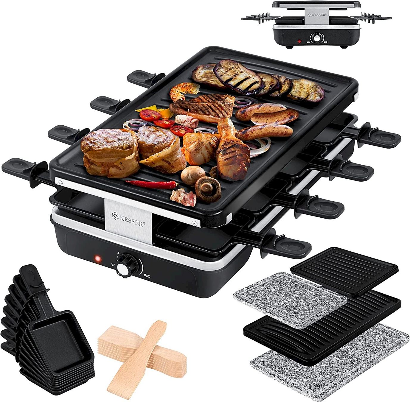 Küchengeräte: KESSER Raclette Tischgrill Schwarz – Neu und originalverpackt aus Bottighofen von zaap
