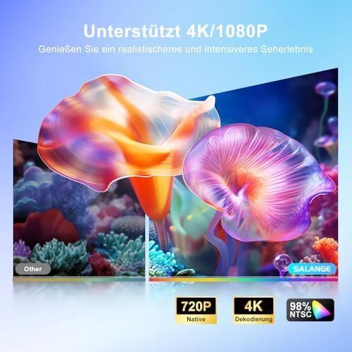 Videoprojektoren: Mini Beamer Unterstützt 4K Android 14 Apps Smart Projektor – Neu und originalverpackt aus Hundwil von Pakethase 2