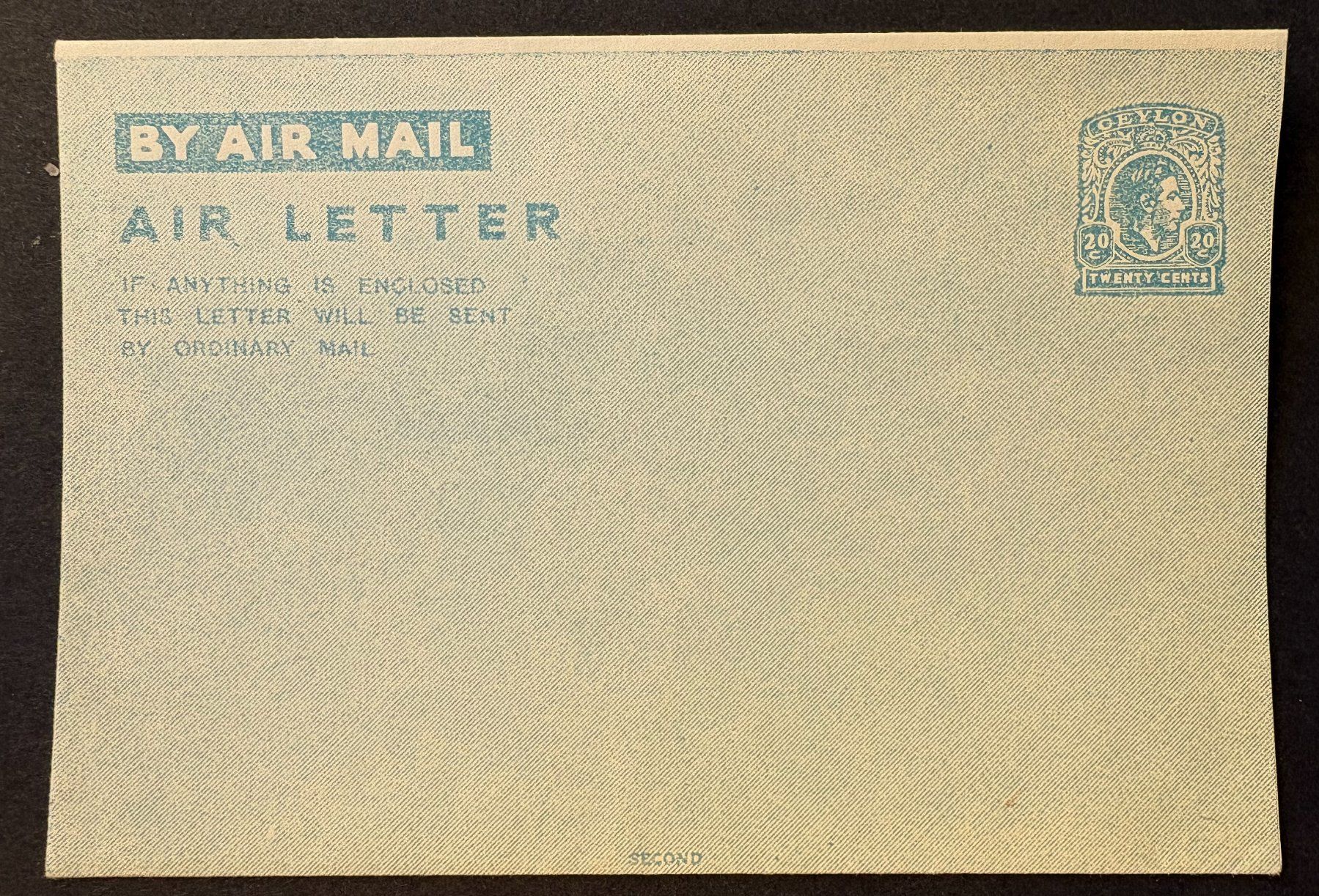 Alle Briefmarken: AIR LETTER CEYLON – Gebraucht aus Ostermundigen von wini63