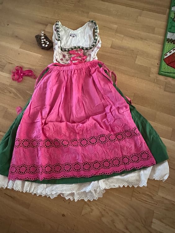 Mädchen Dirndl Kleid - Traditionelles Bayern Kostüm Für Oktoberfest & Feste