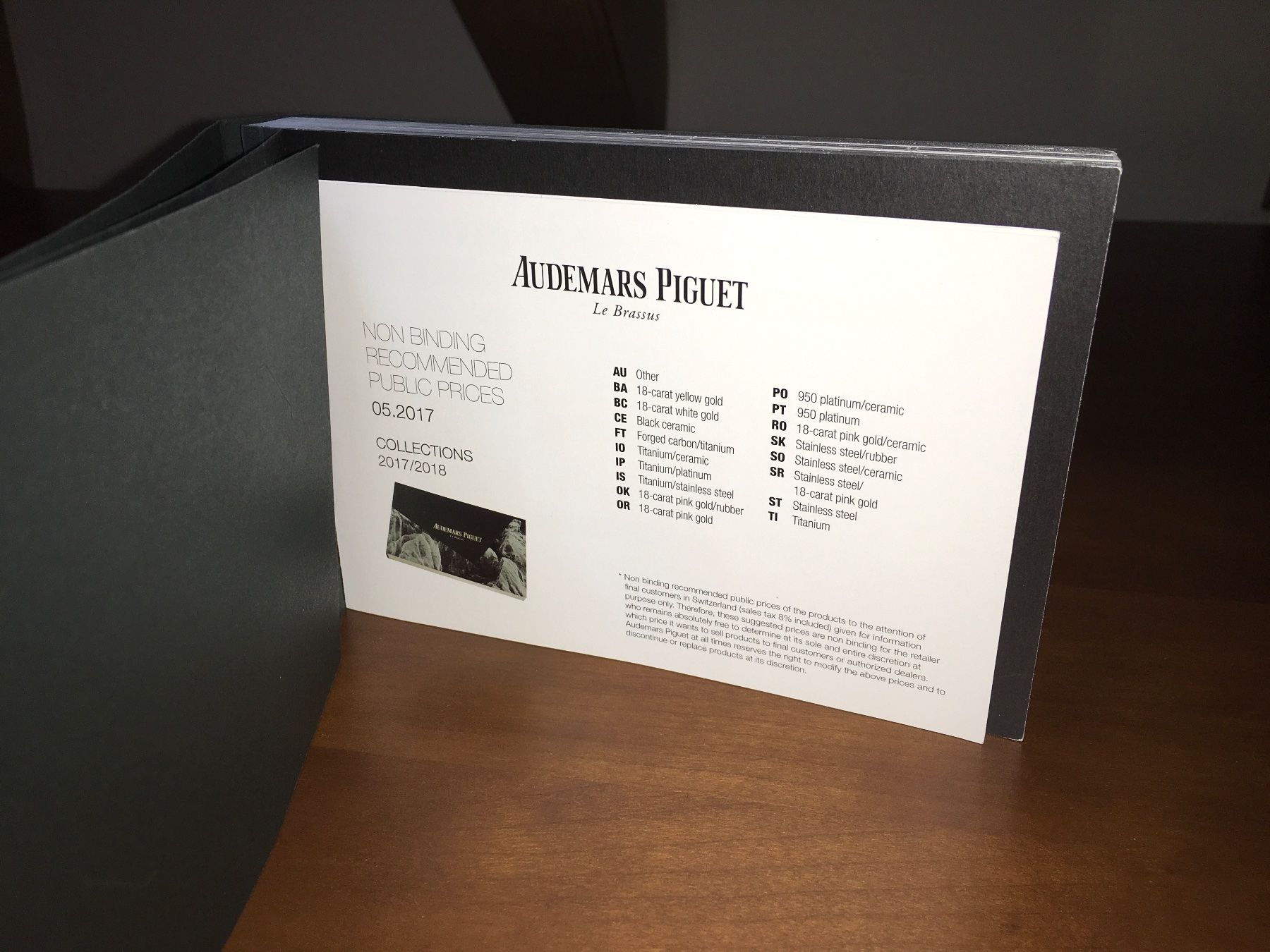 Audemars Piguet Uhren: Audemars Piguet 2017/2018 Collections Katalog - Prospekt – Neu (gemäss Beschreibung) aus Wohlen AG von PrivatSammlung 2