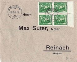 Antwort-Brief PRO JUVENTUTE 1936 BALSTHAL