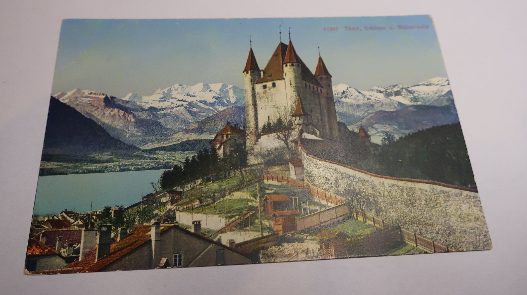 Ansichtskarten: Thun Schloss u. Blümlisalp – Gebraucht aus Cormoret von Pascalll2001 1