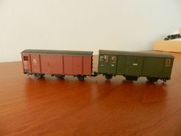 H0m BEMO Gepäck- & Güterwagen DB 2 St