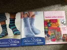 3 Bücher Socken Stricken für gross und klein