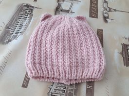 Süsse warme Mädchen Kappe  - Winterkappe - ONE Size - rosa