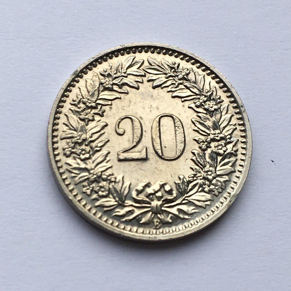 Tutti le monete: 1955 20 Rappen -unz – Nuovo (secondo la descrizione) da Kirchberg SG venduto da Zenhad69 1