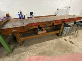 Werkbank Massiv Holz alt