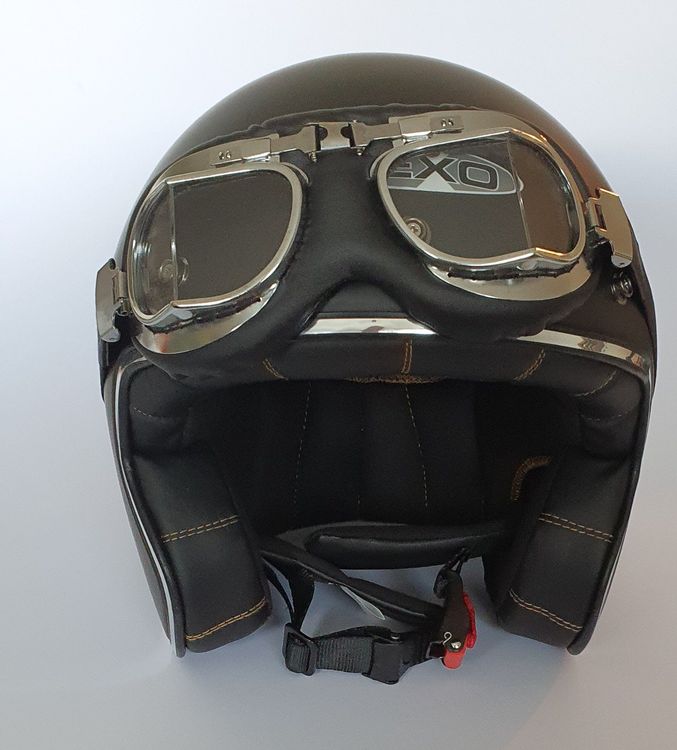Nexo motorhelm jethelm helm motor bromfietshelm straalhelm stedelijke stijl, unisex, helikopter/kruiser, alle seizoenen, thermoplastisch, matzwart, XL
