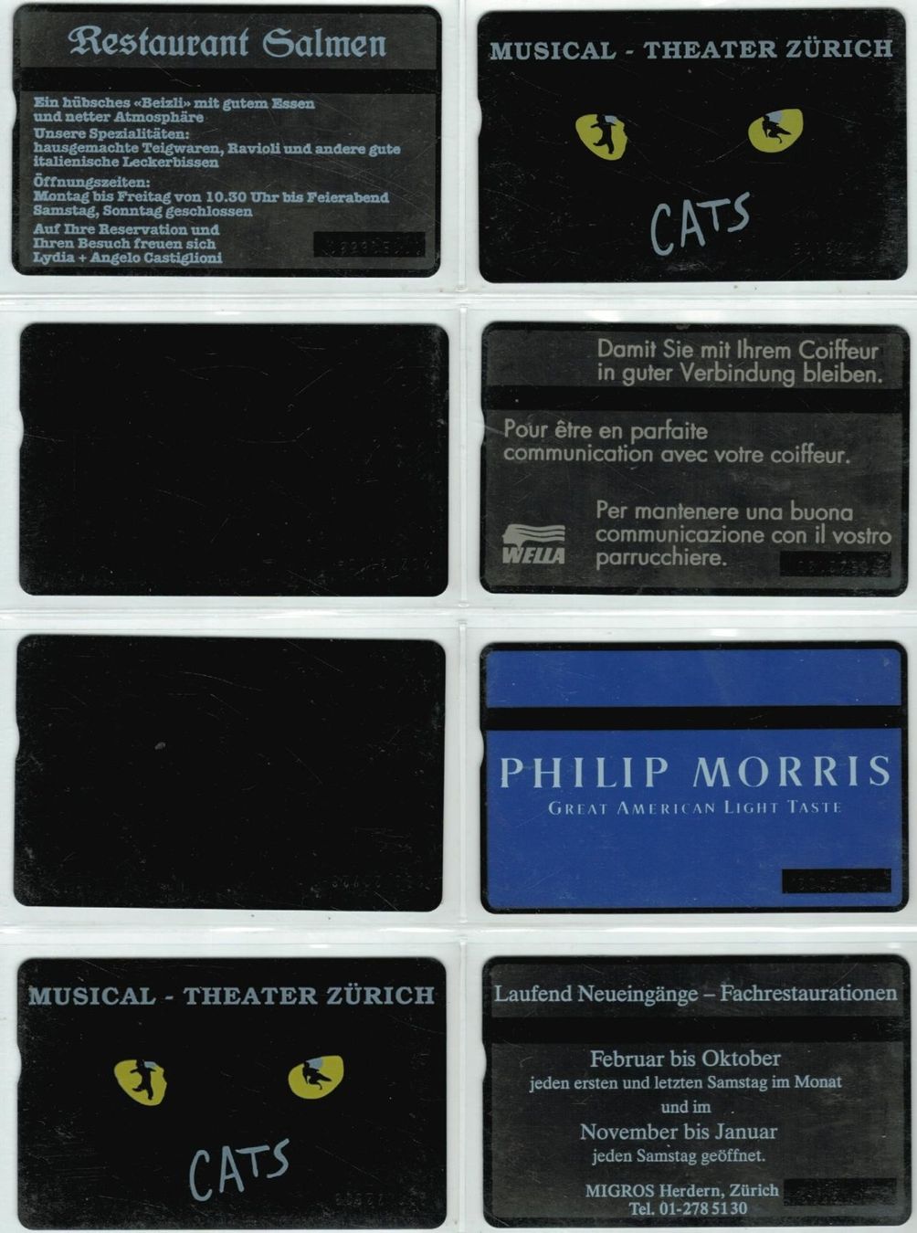 Schede telefoniche: 8 Taxcards – Usato da Zürich venduto da Tolima194 1