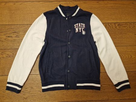 College Jacke Dunkelblau Weiss Grösse 146-152 wie neu!