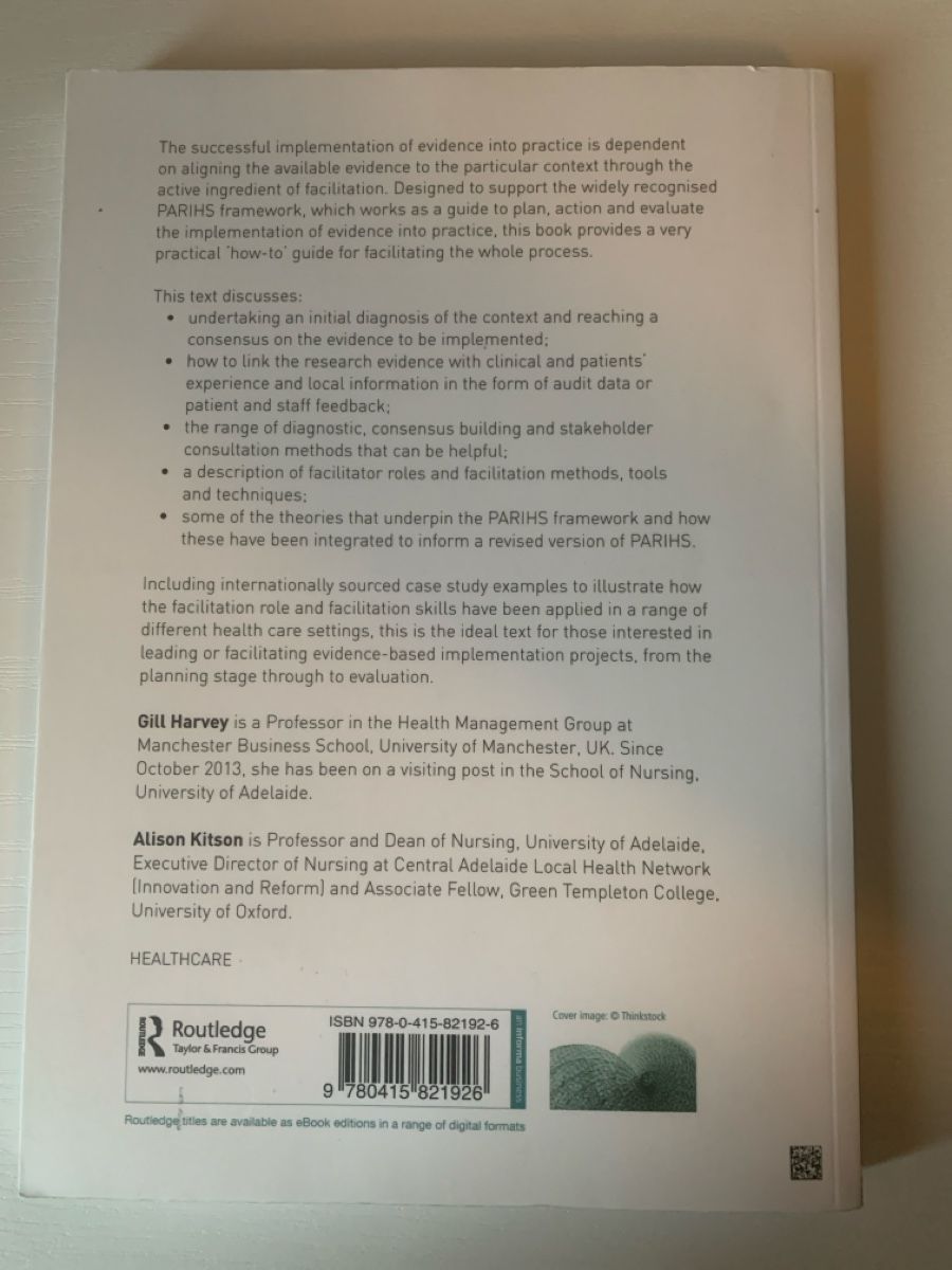 Libri: Implementing Evidence-Based Practice in Healthcare – Usato da Arconciel venduto da cam_5lfx 1