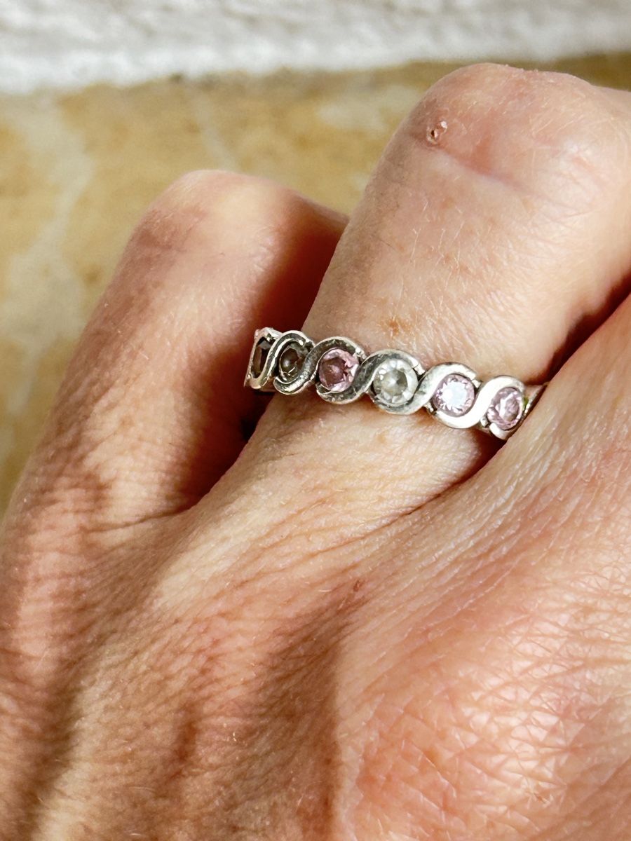 Anelli: Silberring 925 mit rosa Steinen, Gr 57 – Usato da Laufen venduto da belleskulptur 5