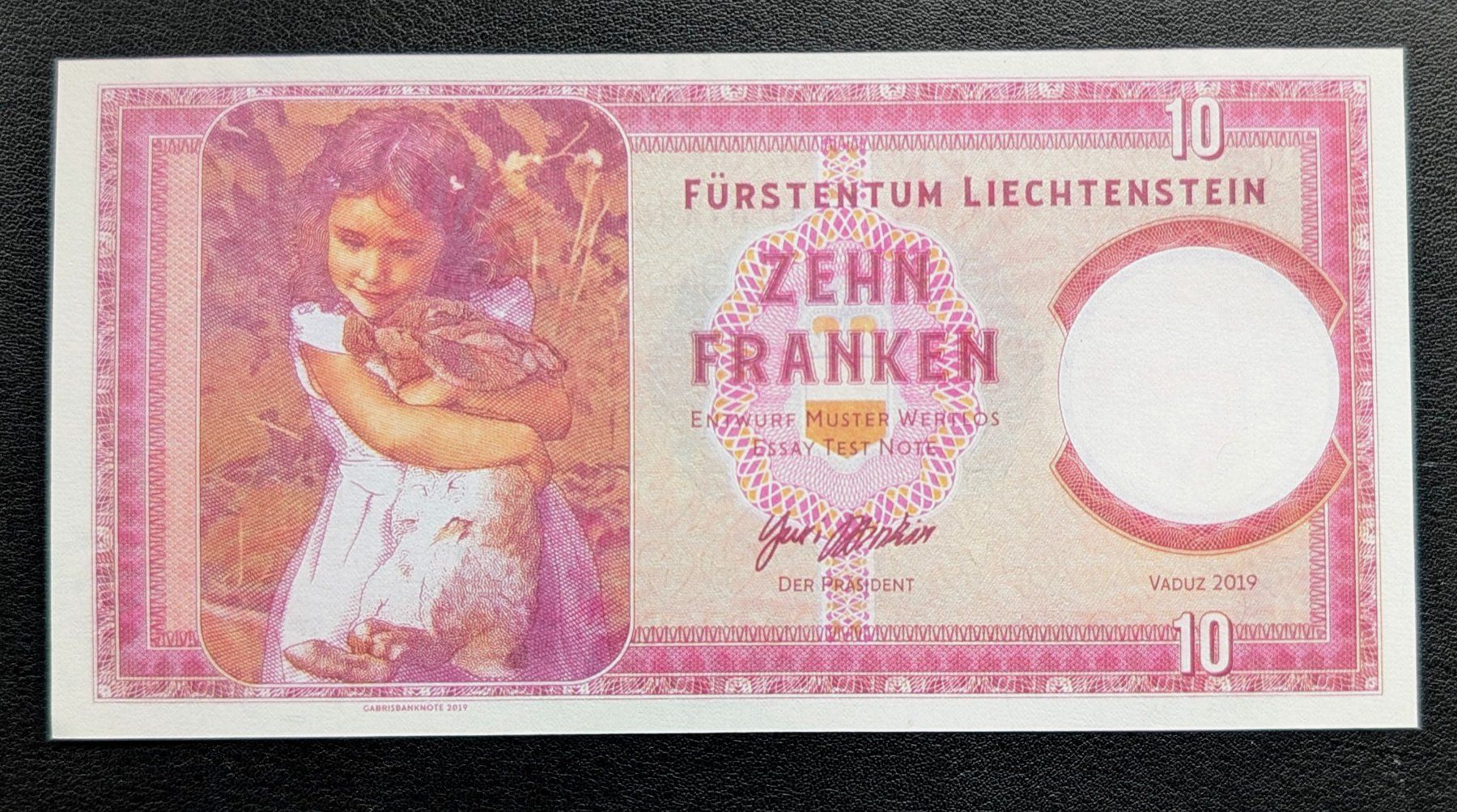 Banconote: *ESSAI/PROBE*Liechtenstein-10 Franken UNC – Nuovo (secondo la descrizione) da Hittnau venduto da stamps_and_coins