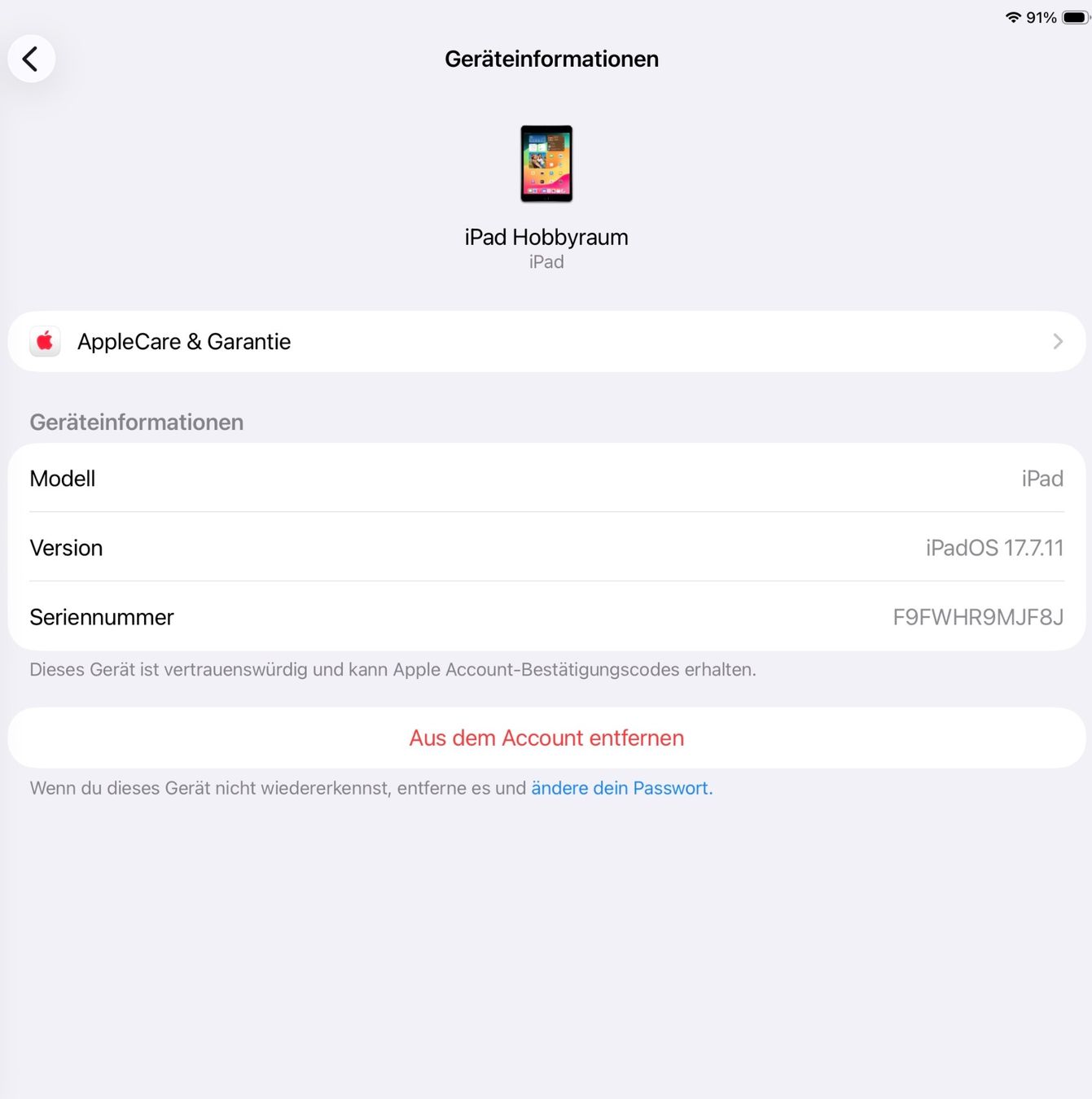 Apple Tablet PC: iPad Mod. A1893 32GB 6Generation – Usato da Kloten venduto da Multipod 2