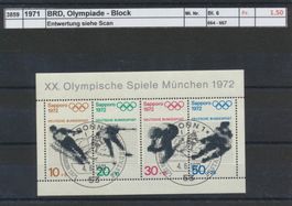 1971 BRD, "Olympiade" - Block, ET - Stempel