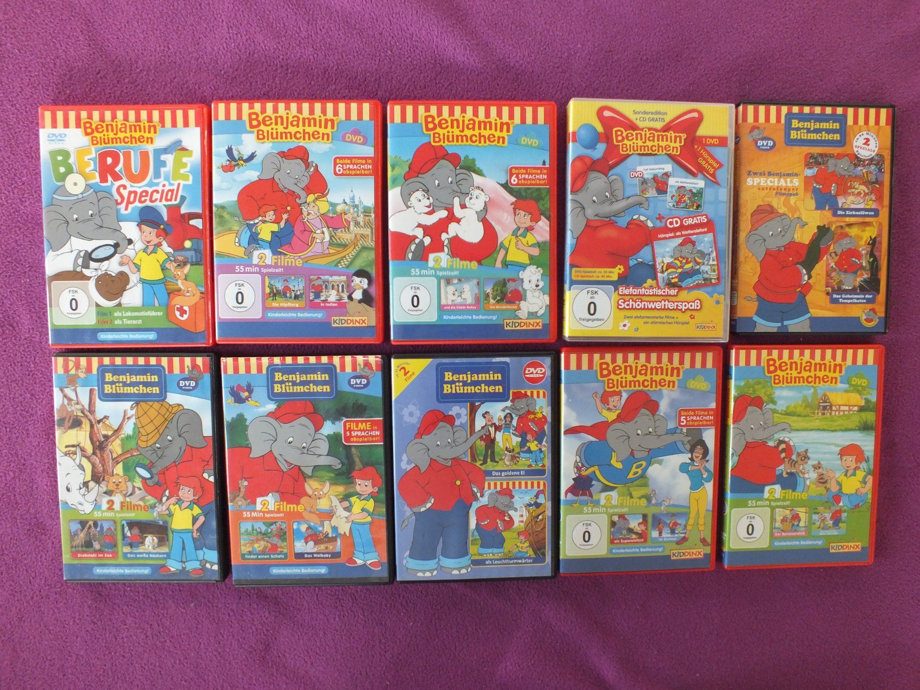 Tutti i DVDs: Benjamin Blümchen DVD Set aus 10 DVD´s / 20 Filmen – Usato da Müllheim Dorf venduto da Seeeule01