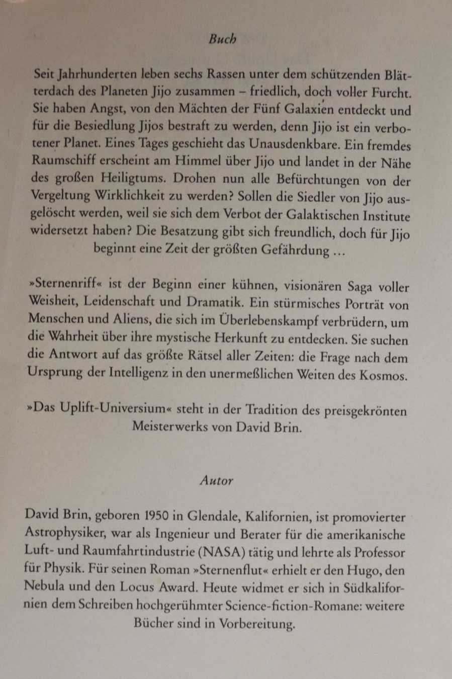 Libri: Sternenriff - Das Uplift Universum 1 von David Brin – Usato da Glattfelden venduto da Sirax 4