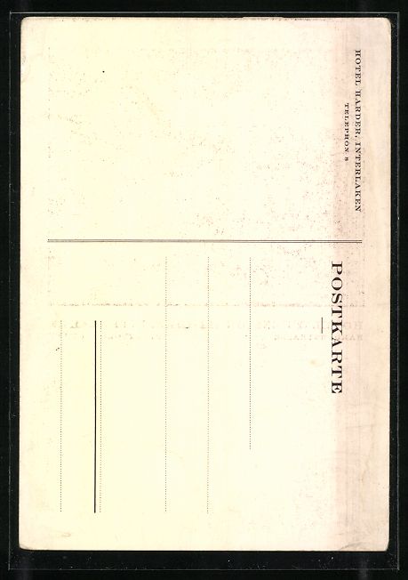 Ansichtskarten: Interlaken, Hotel, Pension Harder, Harde – Gebraucht aus Berlin von bartko-reher 1
