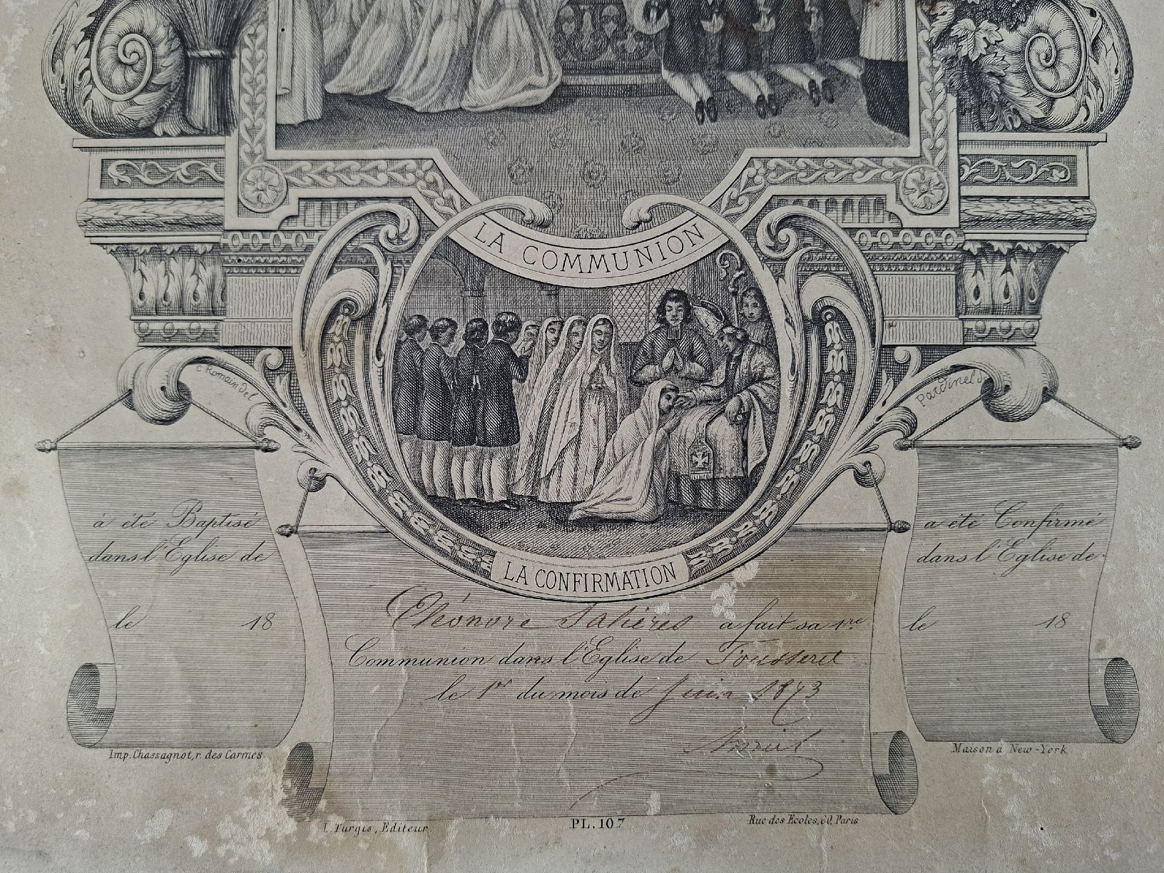 Libri: antikes sakrales Dokument,  Kommunion 1843 – Usato da Grindelwald venduto da carro5 3