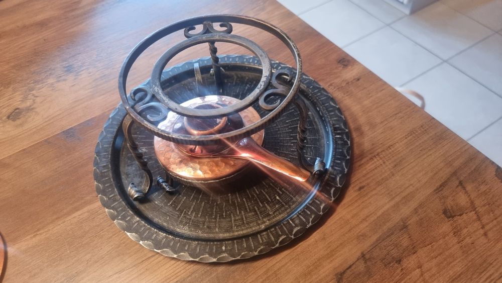 ANCIEN CHAUFFE PLAT à bougies en verre EUR 26,11 - FR
