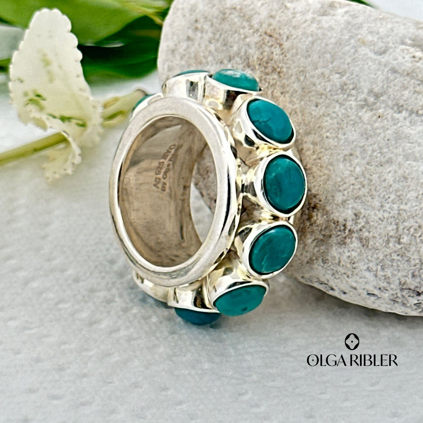 Olga Ribler Anelli: Statement Silber Ring 925 Grösse 54 - Türkise – Nuovo (secondo la descrizione) da Luzern venduto da Schmuckoutlet 2