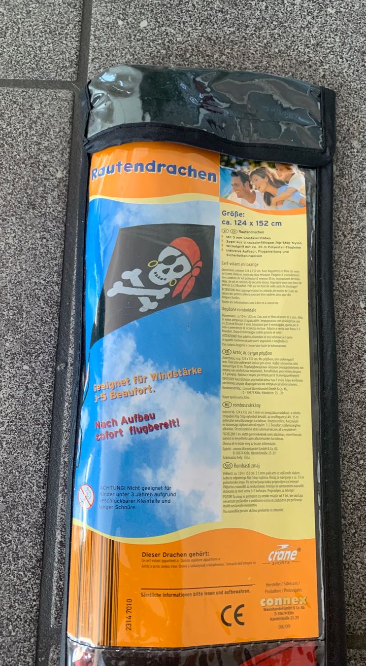 Aquilone: Originalverpackter Piraten Flugdrachen – Nuovo e nell'imballaggio originale da Hünenberg See venduto da spartakus02 1