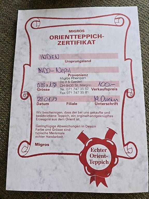 Tapis: Orientalischer Teppich Grün – D'occasion à Diepoldsau par Borgon 1