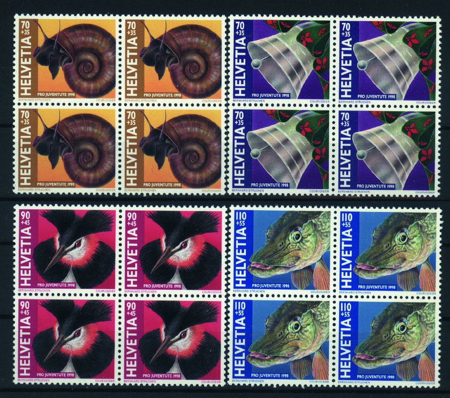 Tutti i francobolli: 1998, Pro Juventute, Viererblöcke ** – Usato da Willisau venduto da Vollstempel