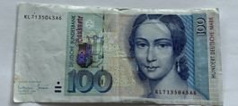 Billet 100 Deutsche Mark, collection, bon état, original