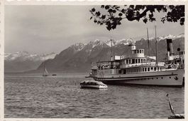 DS GENEVE au port de Lausanne-Ouchy, circulée 1960