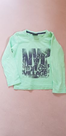 Langarmshirt hellgrün mit New York Druck,  Gr. 116