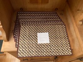 Tischsets aus Bast / Seegras, zweifarbig, gewebt (8 Stück)
